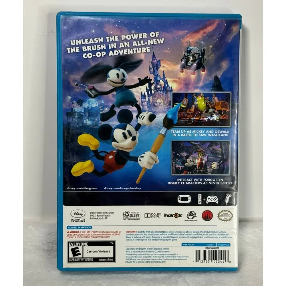 Disney Epic Mickey 2 The Power of Two Nintendo Wii U Complete Tested Game